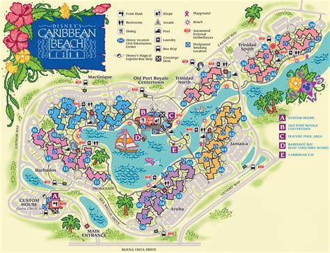 Map of Disney Caribbean Beach Resort